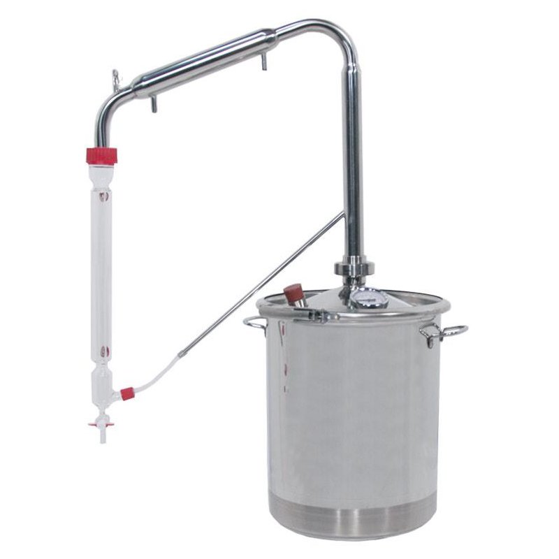 Extractor destilador de aceites esenciales profesional para plantas, hierbas y flores de 20 lt.