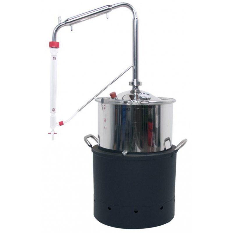 Extractor destilador de aceites esenciales profesional para plantas, hierbas y flores de 65 lt. con camisa caliente