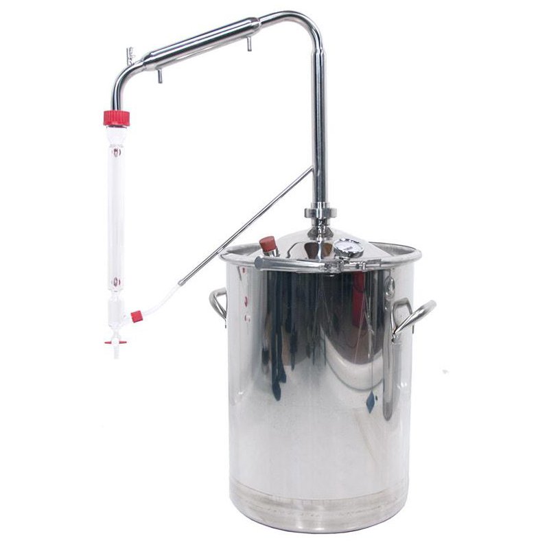 Extractor destilador de aceites esenciales profesional para plantas, hierbas y flores de 65 lt.