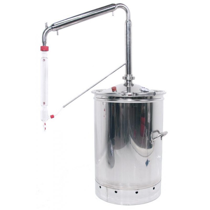 Extractor destilador de aceites esenciales profesional para plantas, hierbas y flores de 125 lt.