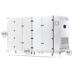 Deshidratador industrial BioMast Plus Twin XL WIFI 176 bandejas 70x50 de doble flujo y pantalla táctil programable