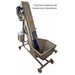 Elevador lavador de cinta para fruta
