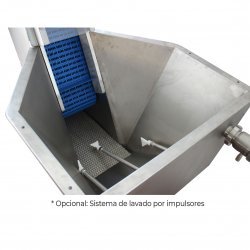 Elevador lavador de cinta para fruta