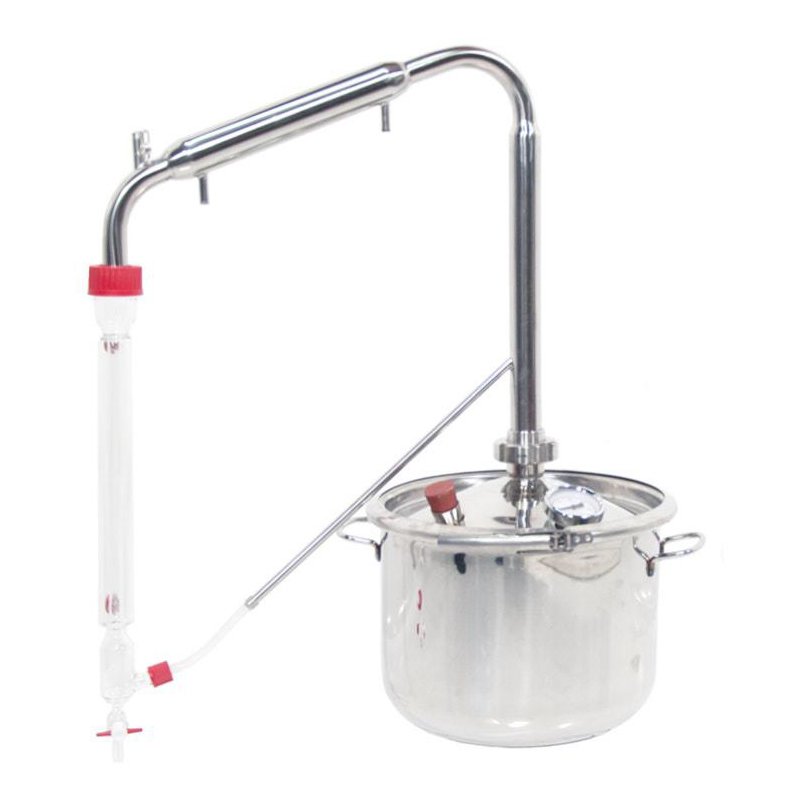 Extractor destilador de aceites esenciales para plantas, hierbas y flores de 12 lt. PLUS