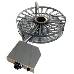 Quemador paellero a gas en acero inox con soporte. Diámetro 74cm. Potencia 34Kw. Válvula seguridad, llama piloto y encendido