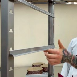 Carro para Panettone y Colomba giratorio con bandeja de 80x60 en acero inoxidable para horno rotativo