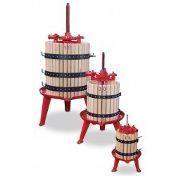 Prensa manual para frutas de husillo Cengio T50 con jaula de madera y capacidad de 128L