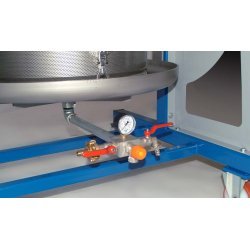 Prensa hidráulica por presion de agua 160 Lt Inox con basculación