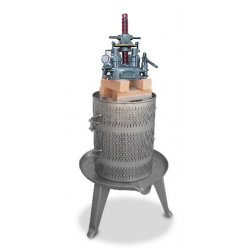 Prensa con cabezal hidráulico Cattolica T50 ID Inox con jaula de acero inox y capacidad de 128 Lt