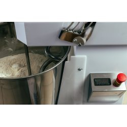 Amasadora de espiral monofásica para masas de alta hidratación con cuba fija GRE16. Capacidad 10KG y 13 velocidades