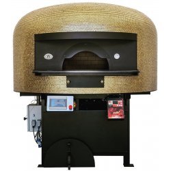 Horno giratorio para pizza Napolitana a leña, gas, pellets o combinado. Mosaico oro