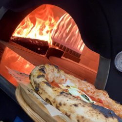 Horno giratorio para pizza Napolitana a leña, gas, pellets o combinado. Mosaico oro