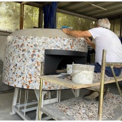 Horno estático para pizza Napolitana a leña, gas, pellets o combinado. Mosaico jaspe