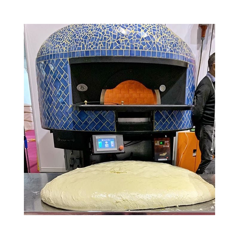 Horno estático para pizza Napolitana a leña, gas, pellets o combinado. Mosaico azurro