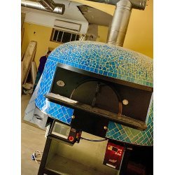 Horno estático para pizza Napolitana a leña, gas, pellets o combinado. Mosaico azurro