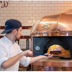 Horno rotativo para pizza Napolitana a leña, gas, pellets o combinado. Cobre Imperial