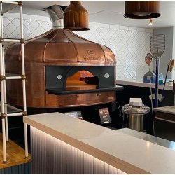 Horno rotativo para pizza Napolitana a leña, gas, pellets o combinado. Cobre Imperial