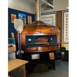 Horno rotativo para pizza Napolitana a leña, gas, pellets o combinado. Cobre Imperial