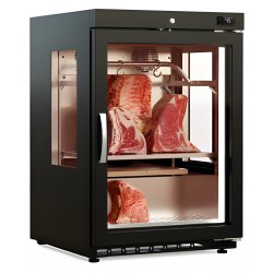 Armario expositor para maduración de carne de 1 estante y 120 Litros, con cristales laterales