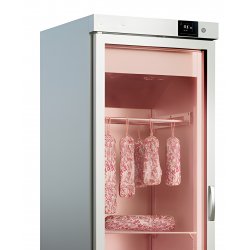 Armario de curación y secado para charcutería de 505 litros con puerta de cristal