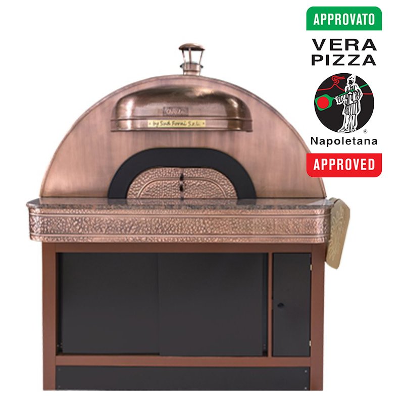 Hornos eléctricos para pizza Napolitana de cobre. Aprobados por la Vera Pizza Napoletana. De 5, 7 o 9 pizzas de 33 cm.