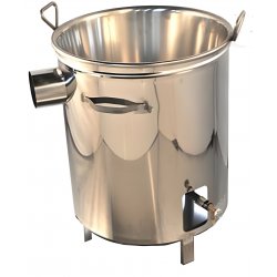 Marmita a gas de calentamiento directo con cuba extraíble y válvula de seguridad. Capacidad 27 litros