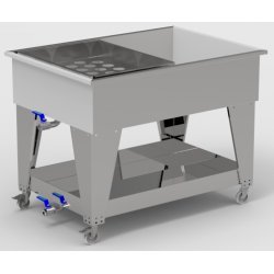 Mesa de desuerado o escurrido y distribución de cuajada de queso de 120x80cm