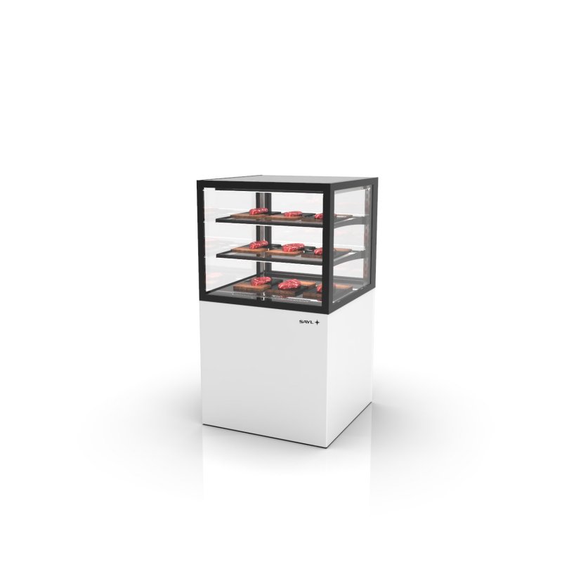 Vitrina refrigerada con control de humedad Integra IN60/50-110H en blanco con frontal Grab & Go