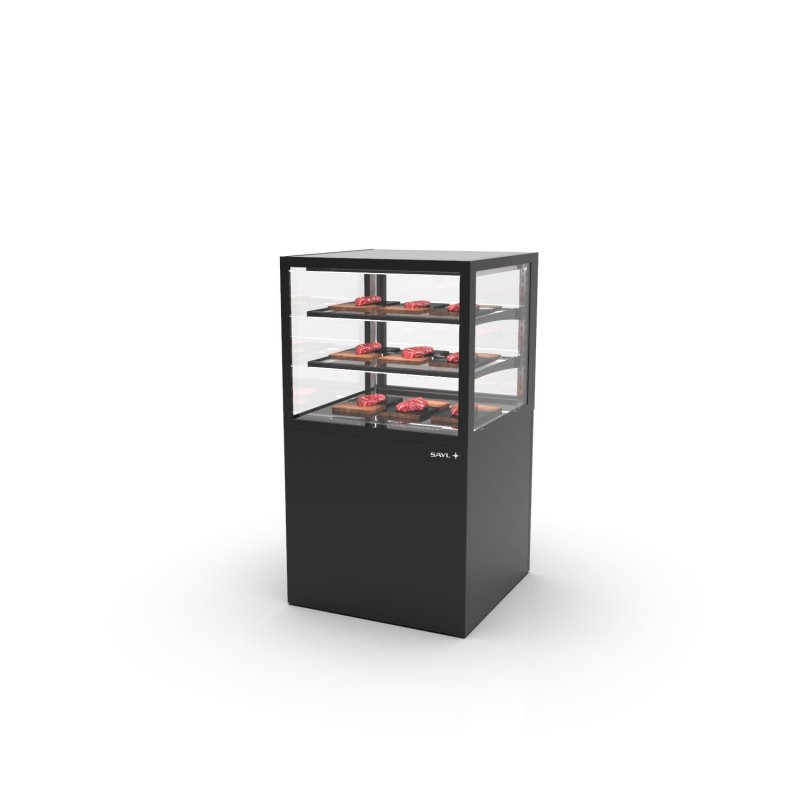 Vitrina refrigerada Integra IN60/50-110H-B- negra con control de humedad y frontal Grab & Go para productos delicados