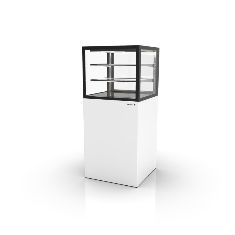 Vitrina neutra profesional Integra IN60/50-140N en blanco con 2 estantes de cristal e iluminación LED