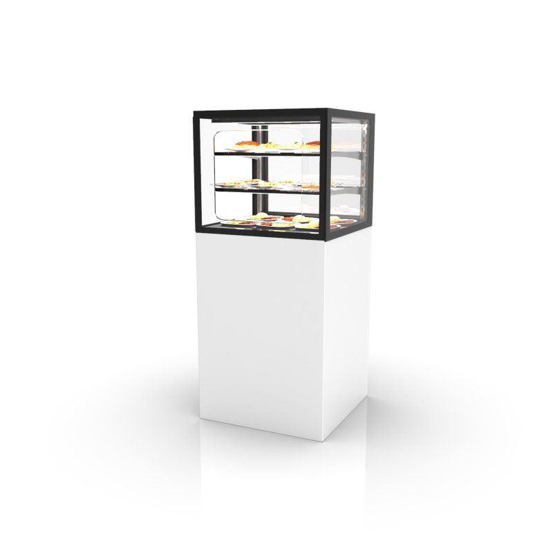 Vitrina vertical caliente Integra IN60/50-140CG en blanco con 2 estantes de cristal y control táctil