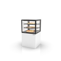 Vitrina caliente profesional Integra IN60/50-110CG en blanco con 2 estantes de cristal y control táctil