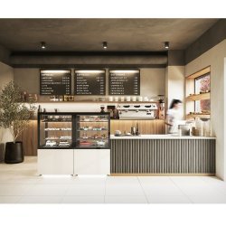 Vitrina refrigerada Integra IN100/50-140H -B- negra con humedad controlada y 2 estantes de cristal