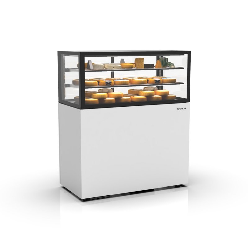 Vitrina refrigerada Integra IN120/50-140H blanca con control de humedad y 2 estantes de cristal regulables
