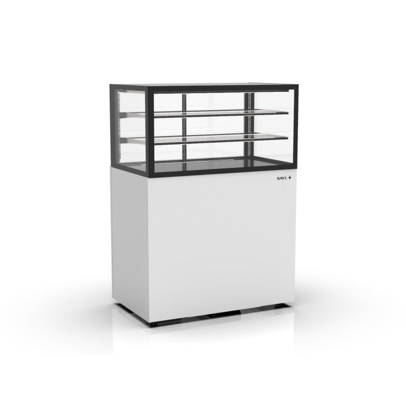 Vitrina neutra profesional IN100/50-140N blanca con 2 estantes de cristal, LED y diseño compacto sin tornillería