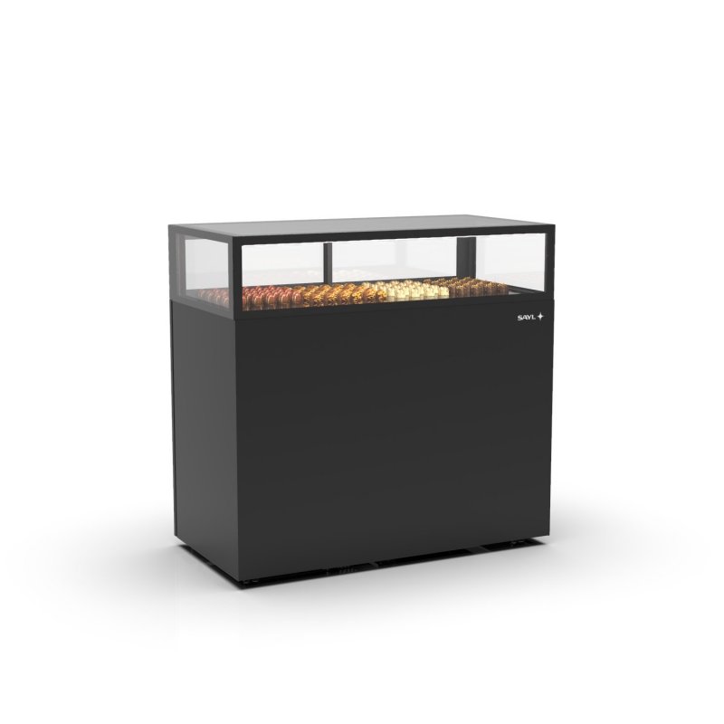 Vitrina refrigerada Integra IN120/20-115H -B- negra con control de humedad, LED y puertas correderas