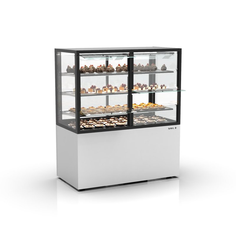 Vitrina refrigerada IN120/80-140S blanca con control de temperatura, LED y diseño compacto