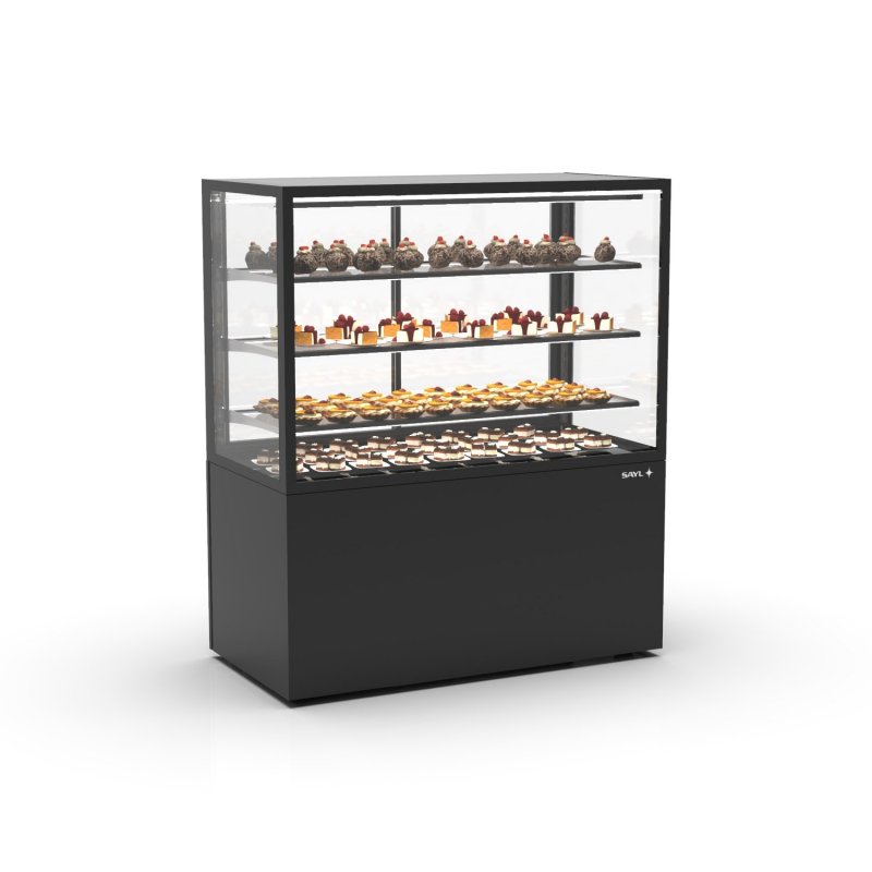 Vitrina vertical refrigerada negra Integra IN120/80-140 -B- | Cristal templado, LED y frío ventilado