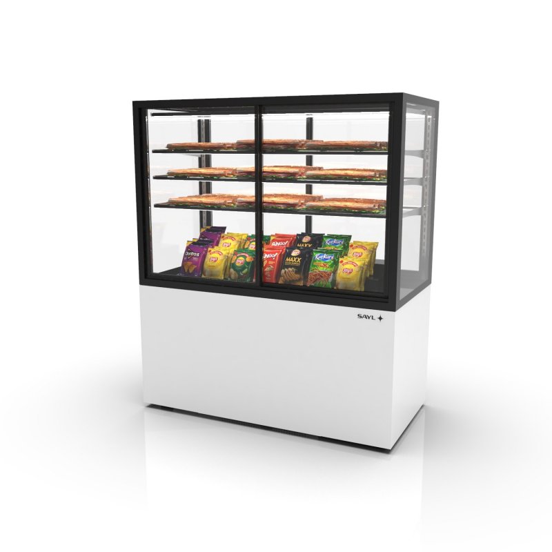 Vitrina neutra IN120/80-140NA blanca | Cristal templado y 3 estantes regulables