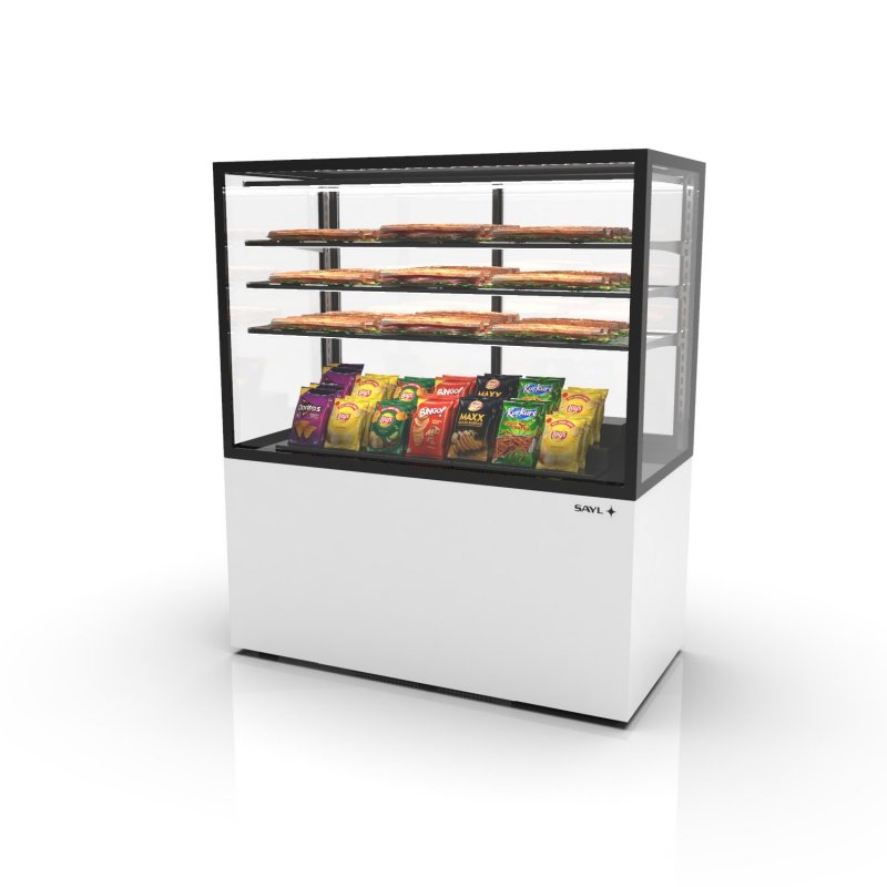 Vitrina neutra IN120/80-140N blanca | Alta visibilidad y cristal templado para comercios y hostelería