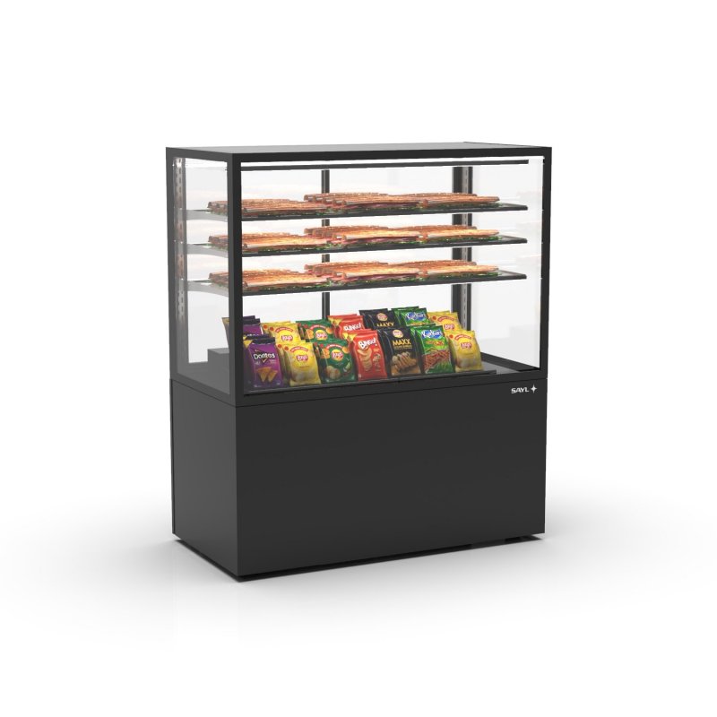 Vitrina neutra IN120/80-140N -B- negra | LED, estantes regulables y alta visibilidad para hostelería