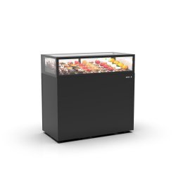 Vitrina refrigerada IN120/20-115 -B- negra | Alta visibilidad y control preciso para productos frescos