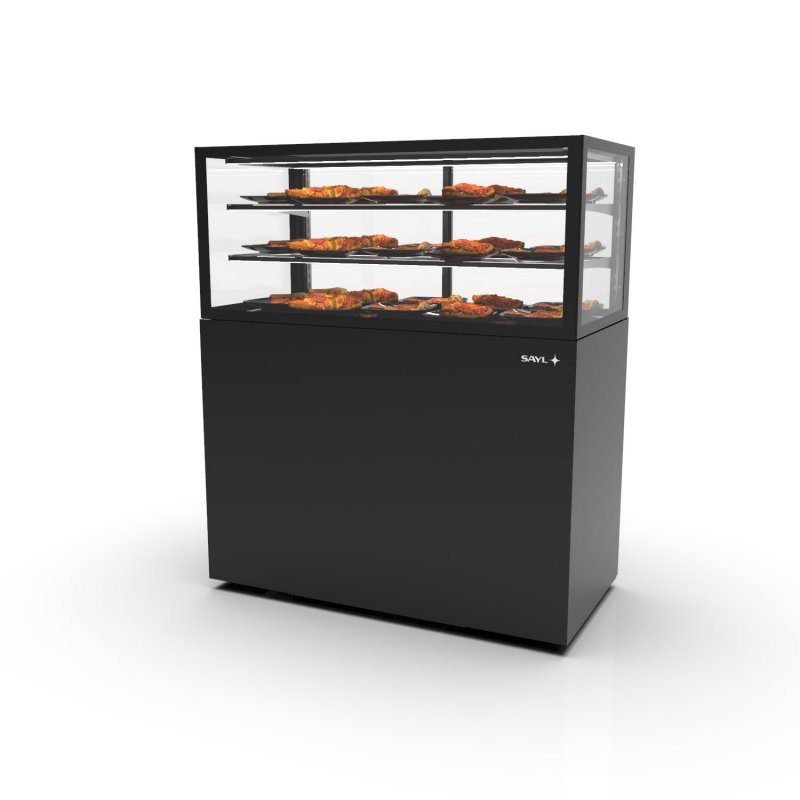 Vitrina calor seco IN120/50-140C negra | Exposición impecable de productos calientes