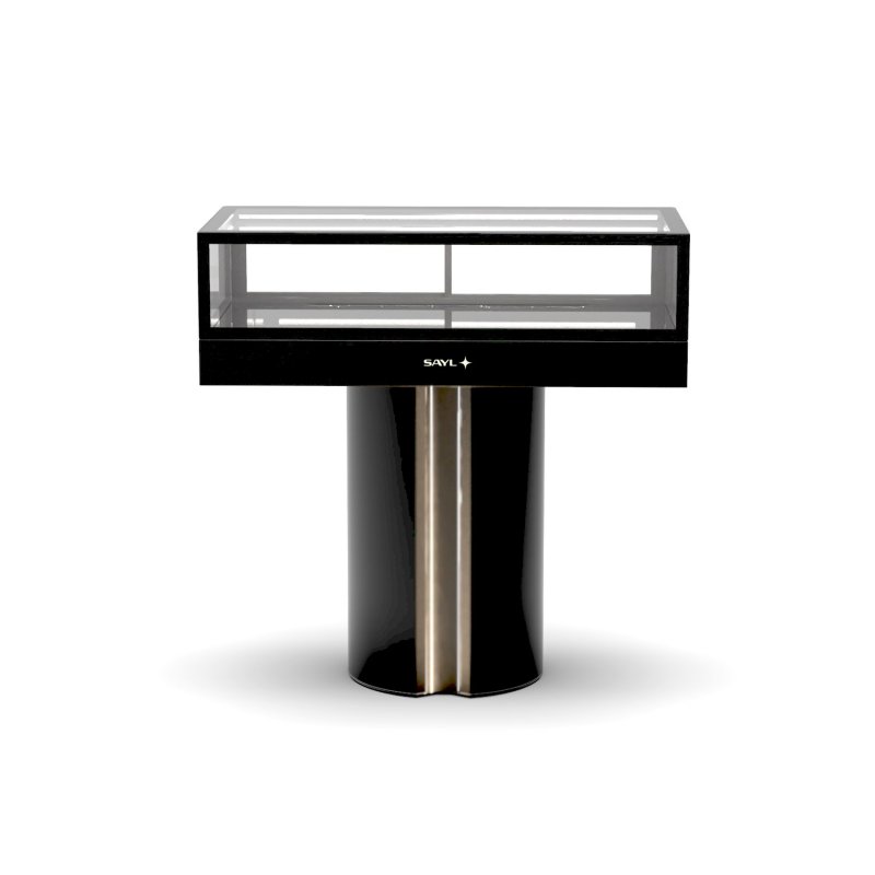 Vitrina neutra IN120/20-120TN blanca | Cristal templado, LED y estantes regulables para presentación profesional