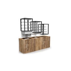 Vitrina Drop-In refrigerada DP100-80A blanca con frío ventilado, LED y estantes regulables