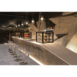 Vitrina Drop-In refrigerada DP120-80S blanca con frontal abatible, frío ventilado y estantes regulables
