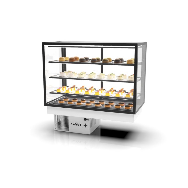 Vitrina Drop-In refrigerada DP120-80 blanca con alta visibilidad y frío ventilado profesional