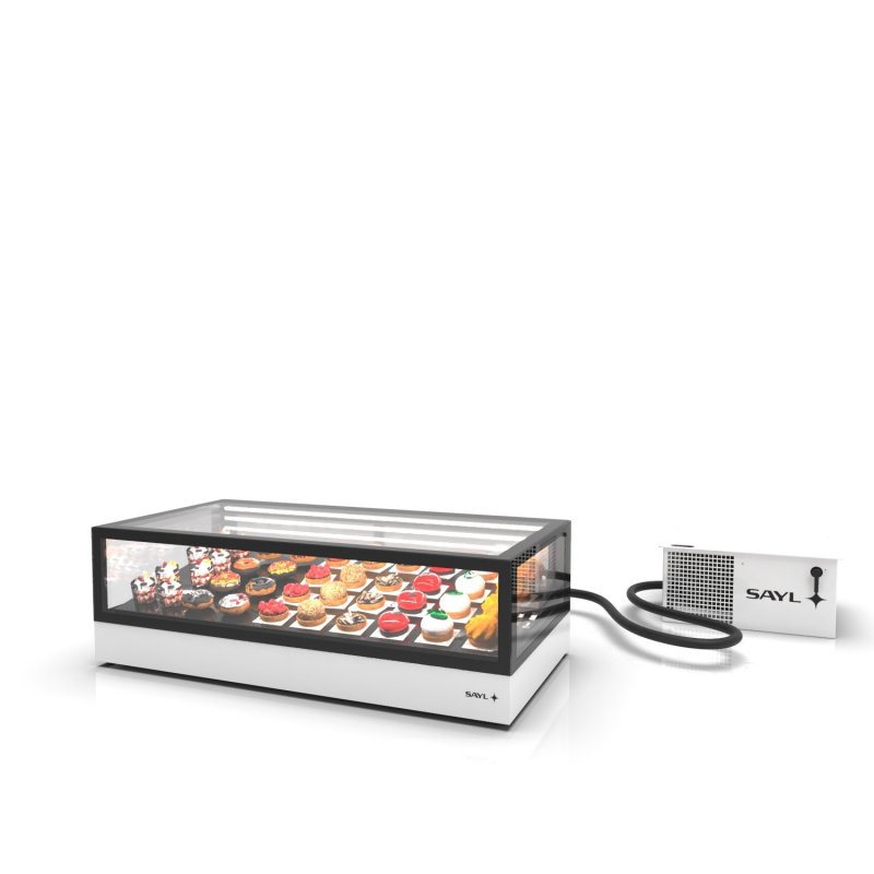 Vitrina refrigerada IN120-40R blanca con grupo remoto, LED, cristal templado y control táctil profesional
