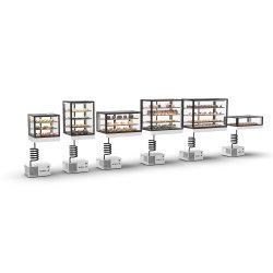 Vitrina refrigerada IN120-40R blanca con grupo remoto, LED, cristal templado y control táctil profesional