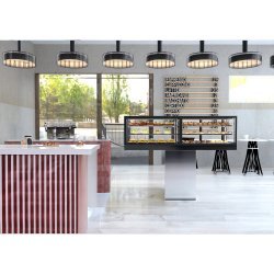 Vitrina refrigerada IN120-90R blanca con grupo remoto, LED, 3 estantes regulables y control táctil profesional